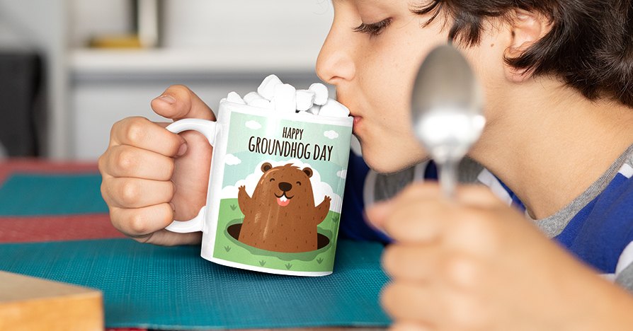 custom photo mugs for Groundhog Day