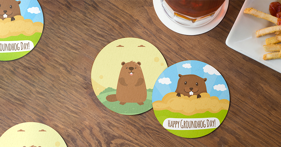 Photo Coasters for Groundhog Day