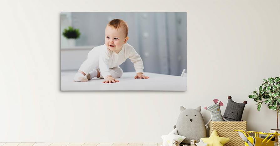 Picture of kid on large canvas print