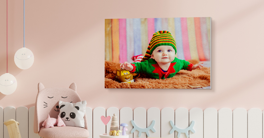 Picture of kid on photo board