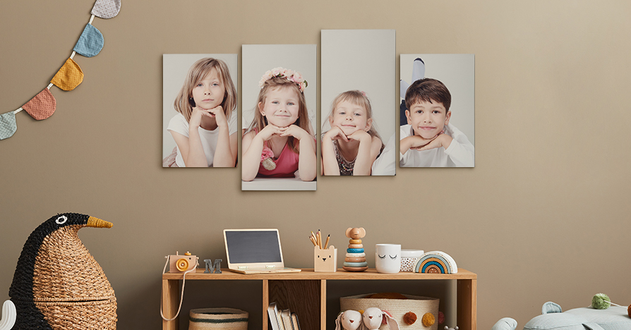 Picture of all kids on split canvas print