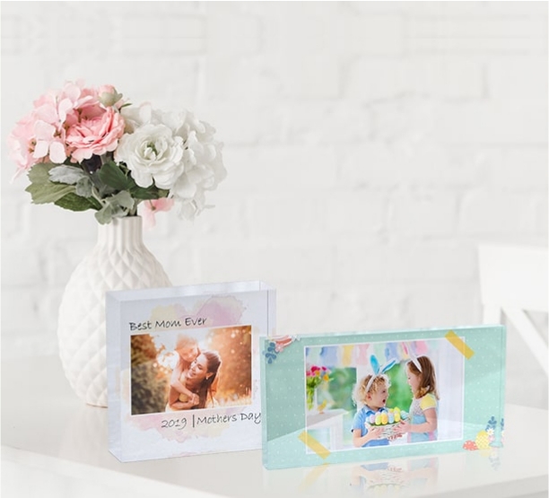 Enliven your desk, mantle or shelf with an acrylic photo block