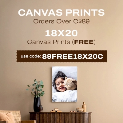 Canvas Prints Orders Over C$89, 18x20 Canvas Prints (FREE) - Use Code: 89FREE18X20C