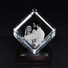 Personalised 3D Crystal Cube for New Year Sale Canada