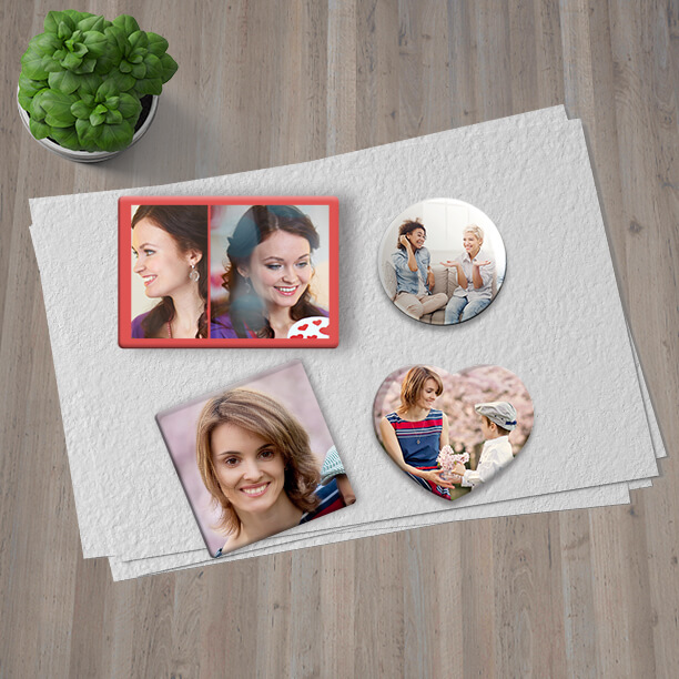 Self portrait photos printed on photo magnets